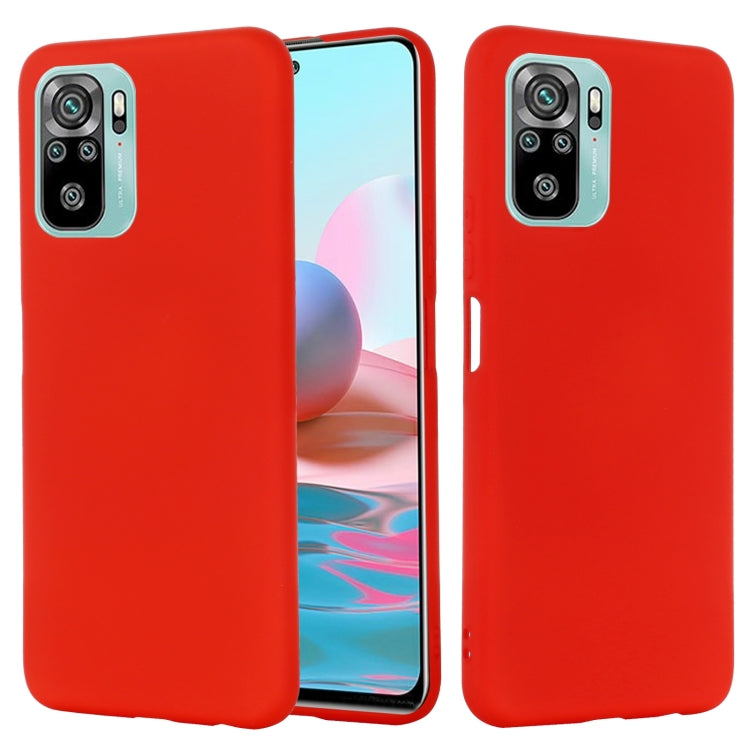 For Xiaomi Redmi Note 10S Solid Color Liquid Silicone Dropproof Full Coverage Protective Case