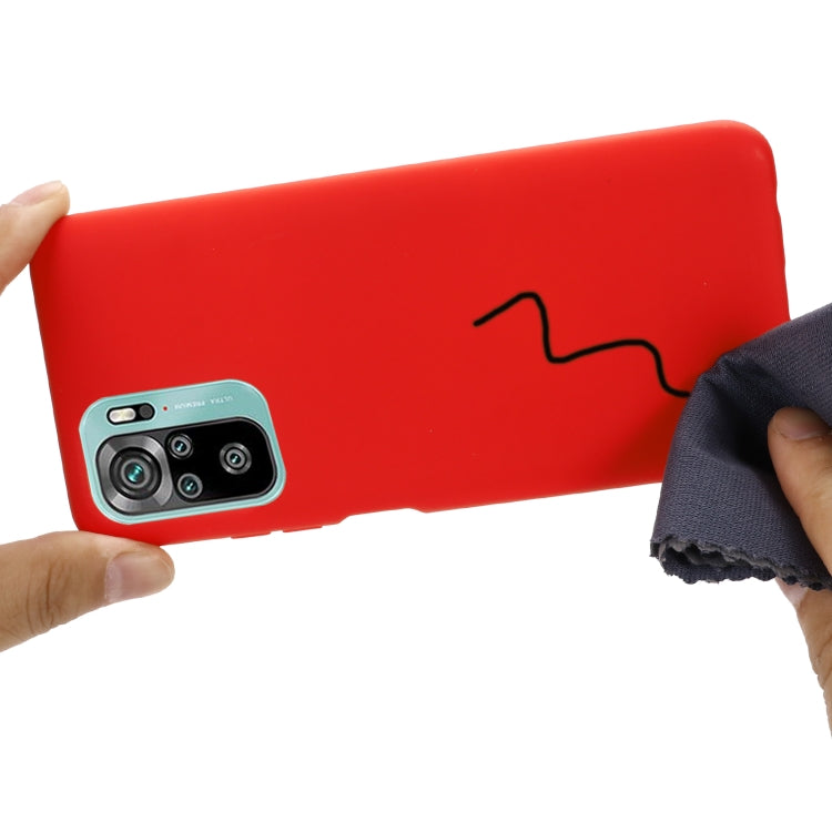 For Xiaomi Redmi Note 10S Solid Color Liquid Silicone Dropproof Full Coverage Protective Case