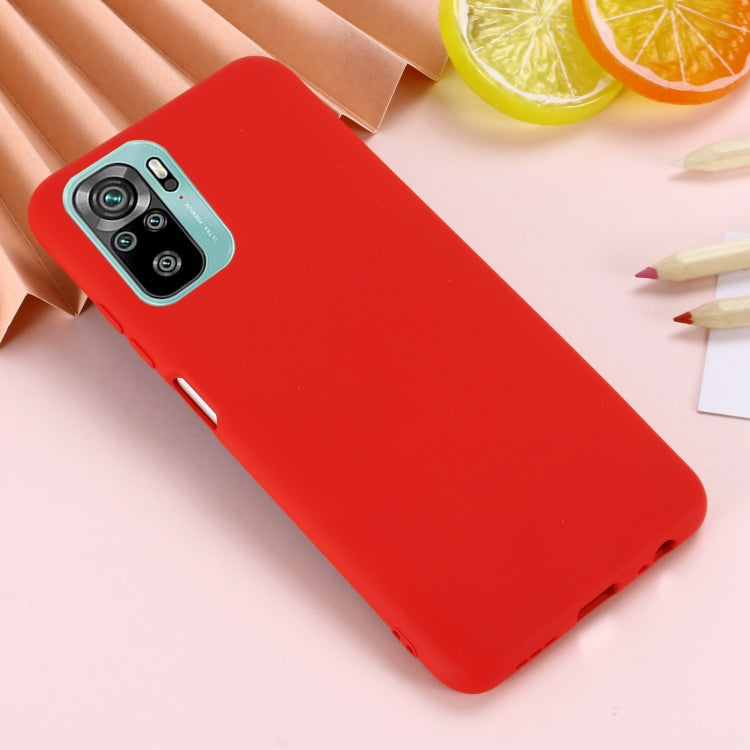 For Xiaomi Redmi Note 10S Solid Color Liquid Silicone Dropproof Full Coverage Protective Case