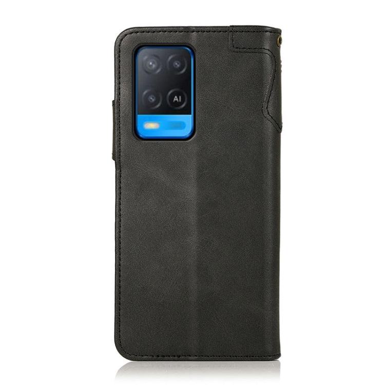 For OPPO A54 4G KHAZNEH Dual-Splicing Cowhide Texture Horizontal Flip Leather Case with Holder & Card Slots & Wallet & Photo Frame & Lanyard