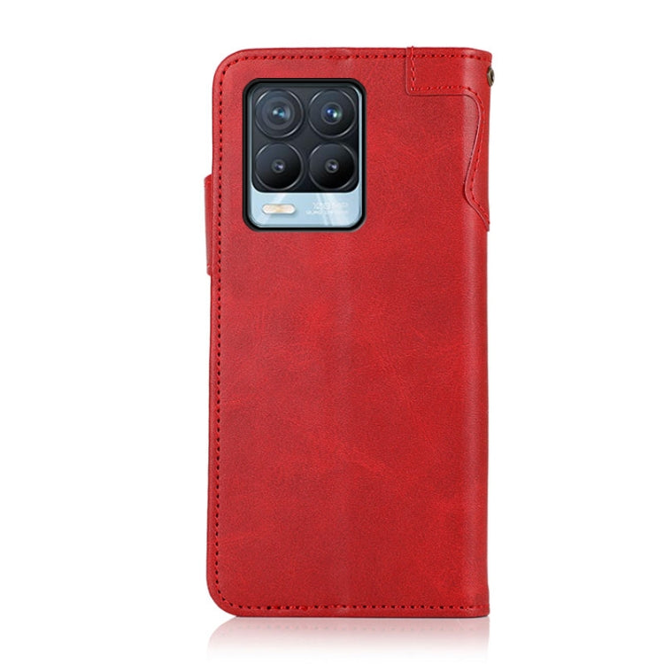 For OPPO Realme 8 / 8 Pro KHAZNEH Dual-Splicing Cowhide Texture Horizontal Flip Leather Case with Holder & Card Slots & Wallet & Photo Frame & Lanyard