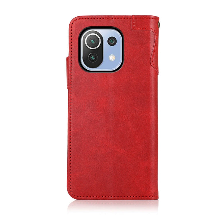 For Xiaomi Mi 11 Lite 4G / 5G KHAZNEH Dual-Splicing Cowhide Texture Horizontal Flip Leather Case with Holder & Card Slots & Wallet & Photo Frame & Lanyard