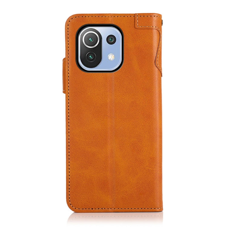 For Xiaomi Mi 11 Lite 4G / 5G KHAZNEH Dual-Splicing Cowhide Texture Horizontal Flip Leather Case with Holder & Card Slots & Wallet & Photo Frame & Lanyard