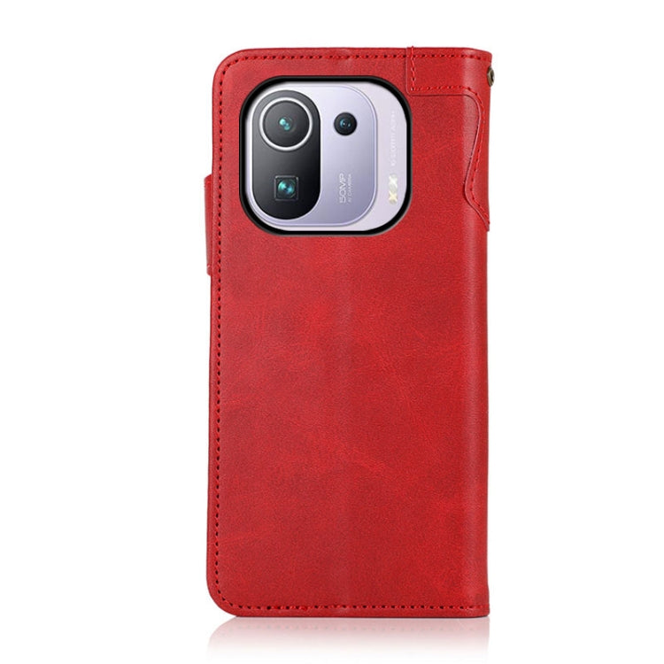 For Xiaomi Mi 11 Pro KHAZNEH Dual-Splicing Cowhide Texture Horizontal Flip Leather Case with Holder & Card Slots & Wallet & Photo Frame & Lanyard