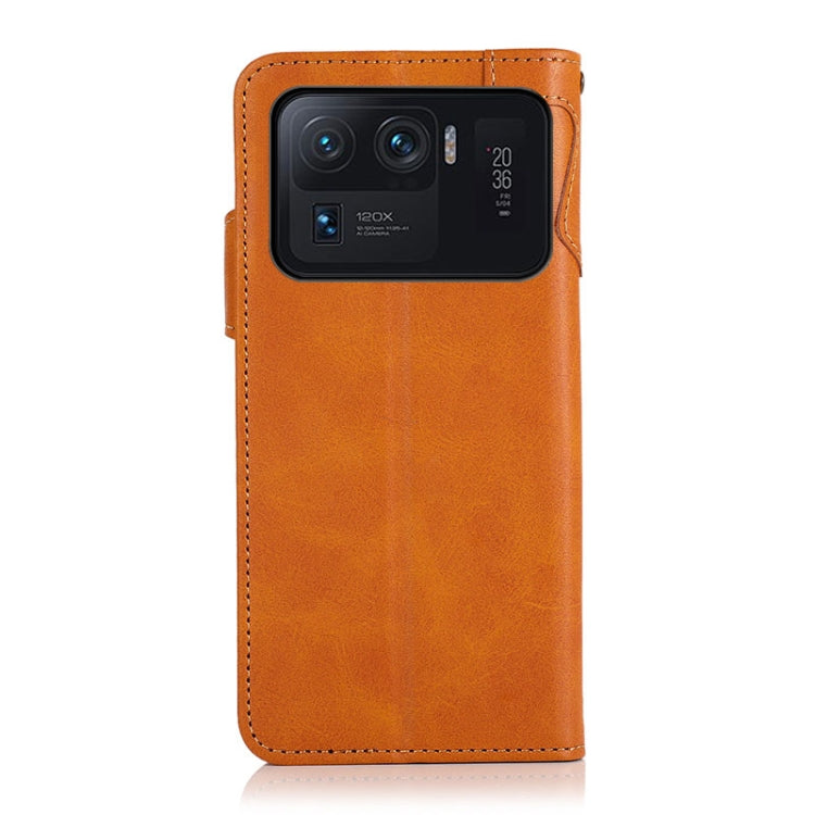 For Xiaomi Mi 11 Ultra KHAZNEH Dual-Splicing Cowhide Texture Horizontal Flip Leather Case with Holder & Card Slots & Wallet & Photo Frame & Lanyard