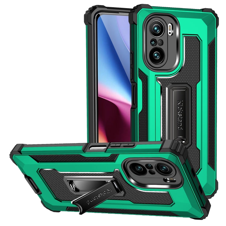 For Xiaomi Redmi K40 / K40 Pro Knight Jazz PC+TPU Shockproof Protective Case with Foldable Holder
