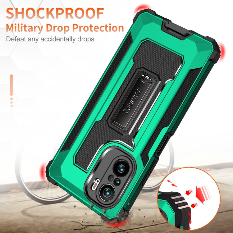 For Xiaomi Redmi K40 / K40 Pro Knight Jazz PC+TPU Shockproof Protective Case with Foldable Holder