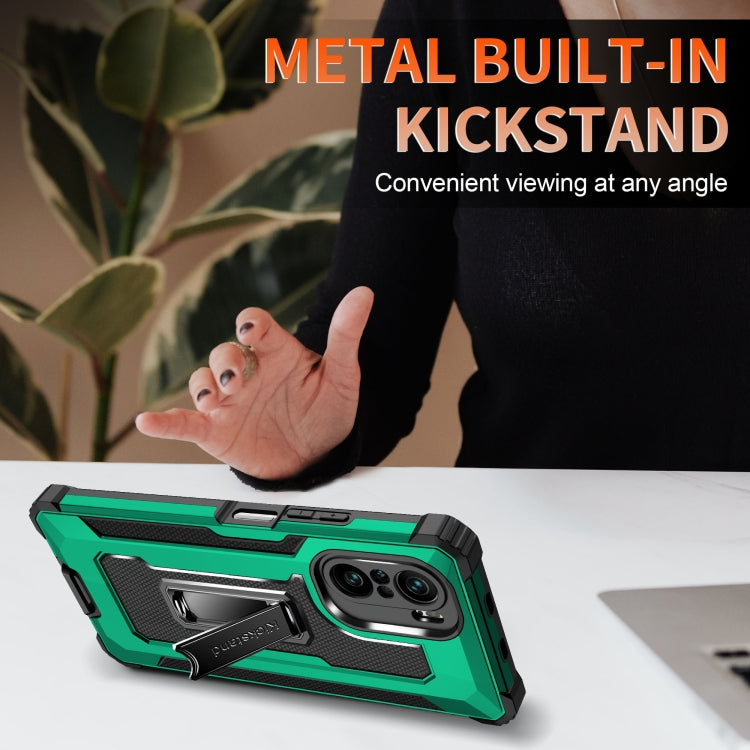 For Xiaomi Redmi K40 / K40 Pro Knight Jazz PC+TPU Shockproof Protective Case with Foldable Holder