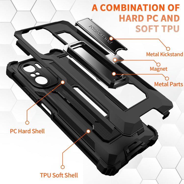 For Xiaomi Redmi K40 / K40 Pro Knight Jazz PC+TPU Shockproof Protective Case with Foldable Holder