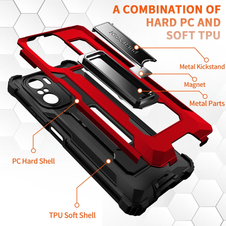 For Xiaomi Redmi K40 / K40 Pro Knight Jazz PC+TPU Shockproof Protective Case with Foldable Holder
