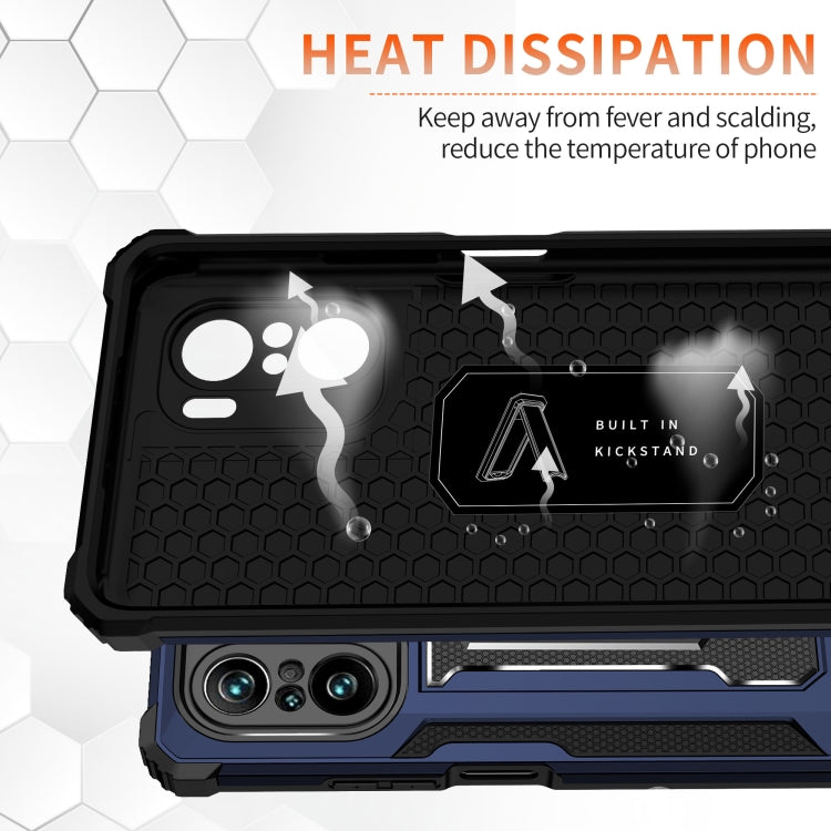 For Xiaomi Redmi K40 / K40 Pro Knight Jazz PC+TPU Shockproof Protective Case with Foldable Holder