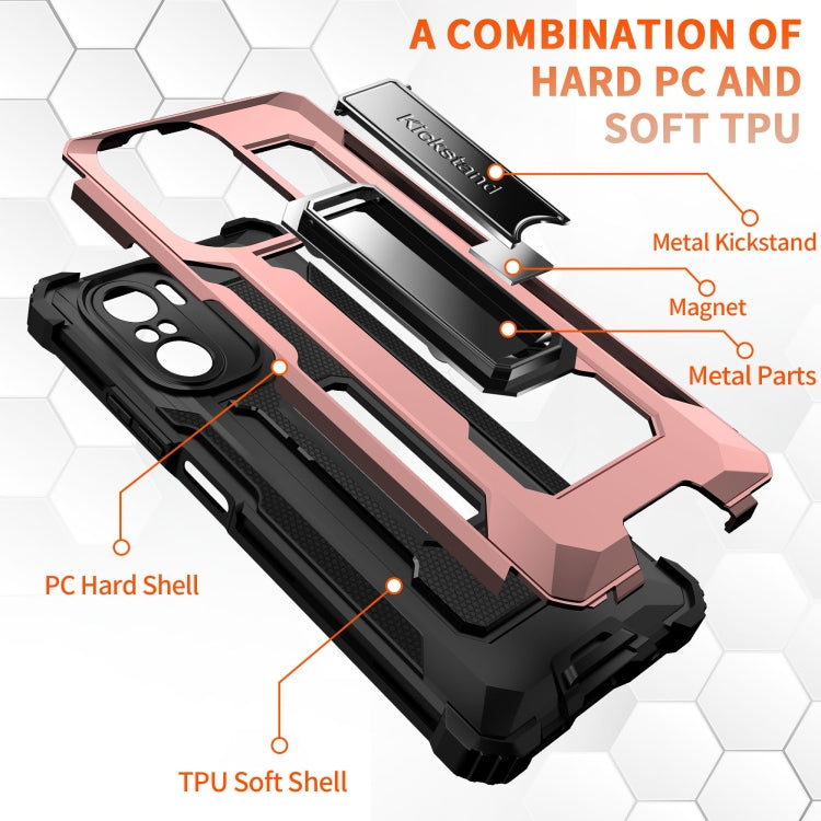For Xiaomi Redmi K40 / K40 Pro Knight Jazz PC+TPU Shockproof Protective Case with Foldable Holder