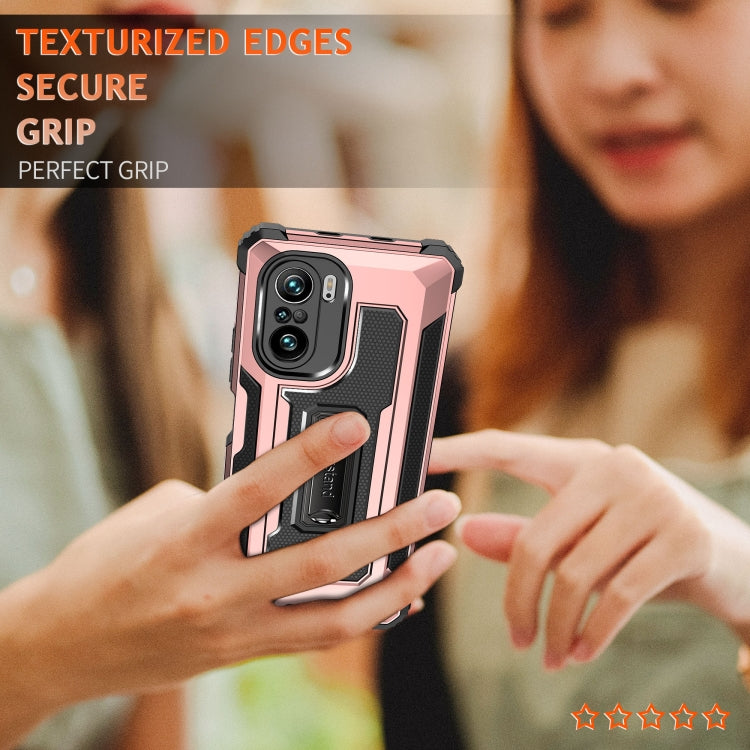 For Xiaomi Redmi K40 / K40 Pro Knight Jazz PC+TPU Shockproof Protective Case with Foldable Holder