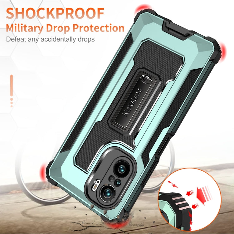 For Xiaomi Redmi K40 / K40 Pro Knight Jazz PC+TPU Shockproof Protective Case with Foldable Holder