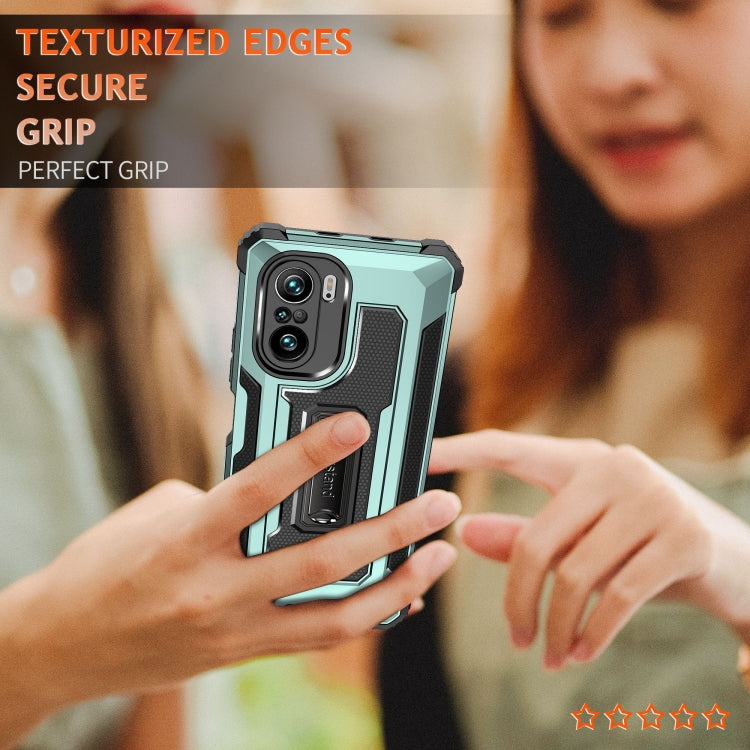 For Xiaomi Redmi K40 / K40 Pro Knight Jazz PC+TPU Shockproof Protective Case with Foldable Holder