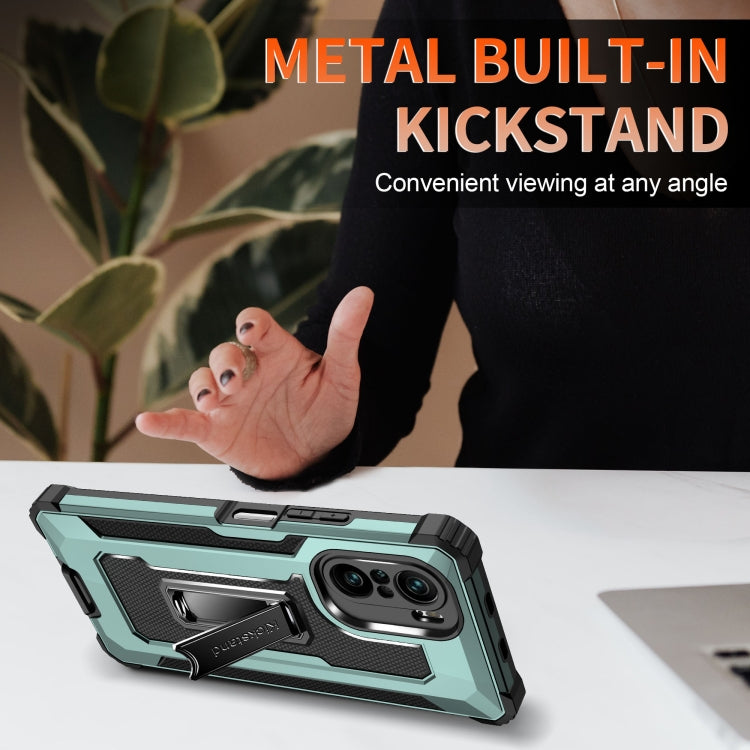 For Xiaomi Redmi K40 / K40 Pro Knight Jazz PC+TPU Shockproof Protective Case with Foldable Holder