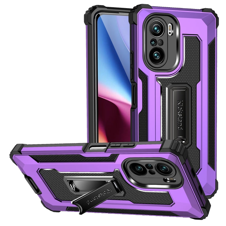 For Xiaomi Redmi K40 / K40 Pro Knight Jazz PC+TPU Shockproof Protective Case with Foldable Holder