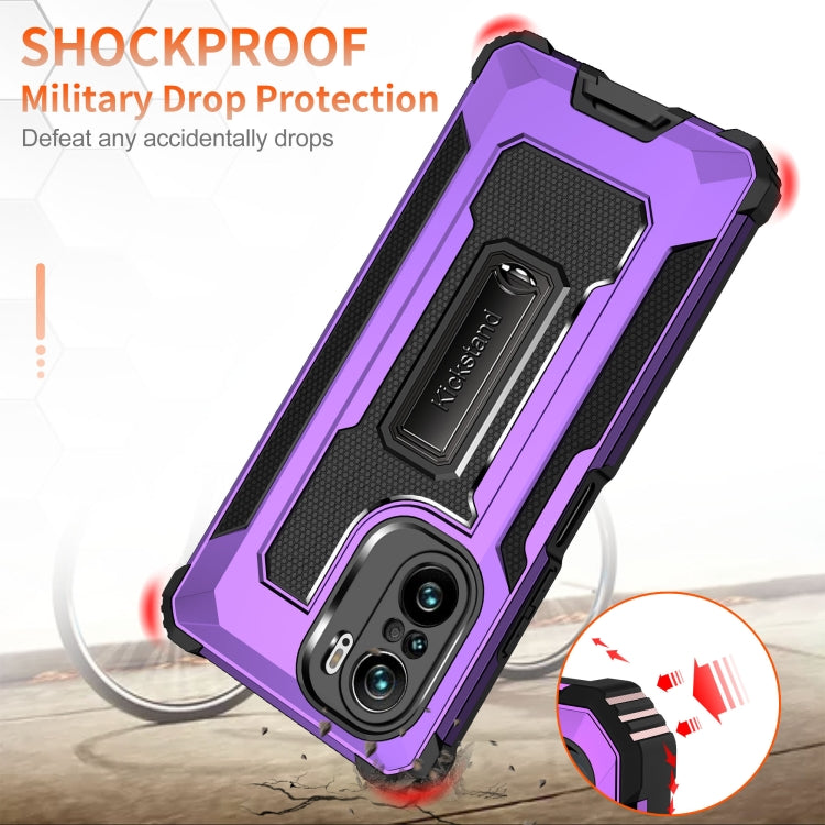 For Xiaomi Redmi K40 / K40 Pro Knight Jazz PC+TPU Shockproof Protective Case with Foldable Holder