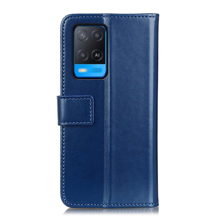 For OPPO A54 3-Color Pearl Texture Magnetic Buckle Horizontal Flip PU Leather Case with Card Slots & Wallet & Holder