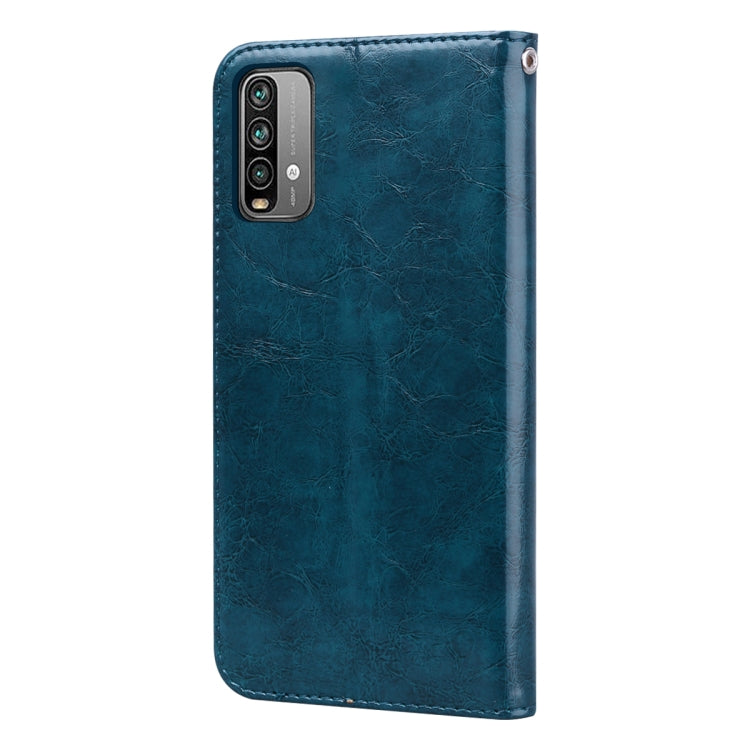 For Xiaomi Redmi 9T Business Style Oil Wax Texture Horizontal Flip Leather Case with Holder & Card Slots & Wallet