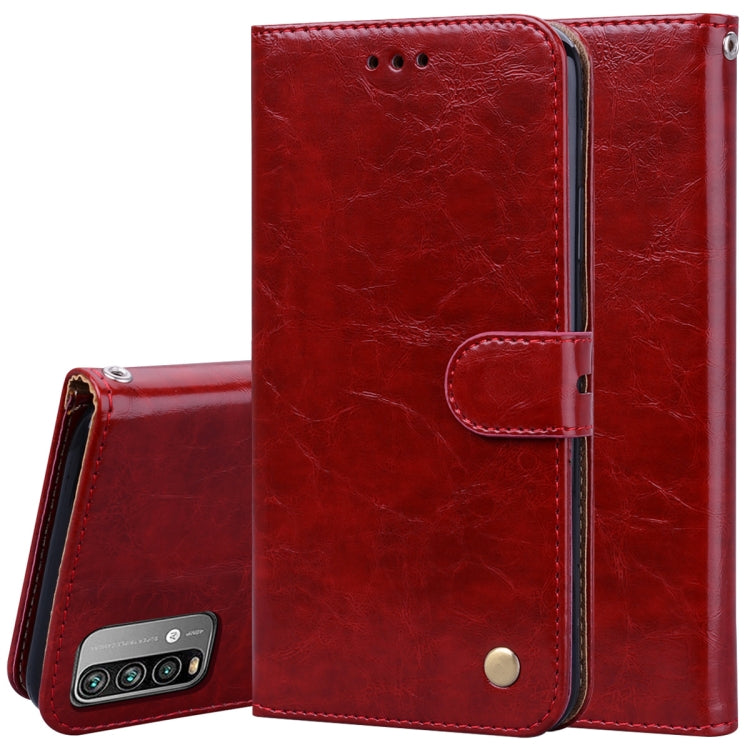 For Xiaomi Redmi 9T Business Style Oil Wax Texture Horizontal Flip Leather Case with Holder & Card Slots & Wallet