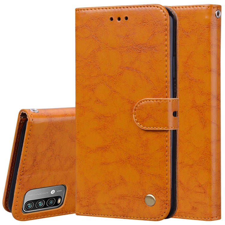 For Xiaomi Redmi 9T Business Style Oil Wax Texture Horizontal Flip Leather Case with Holder & Card Slots & Wallet