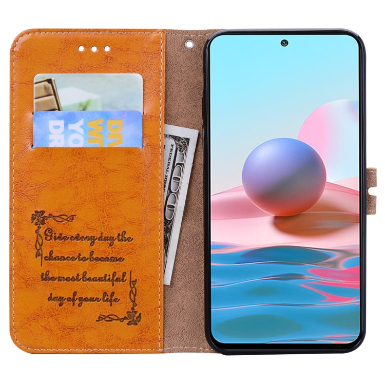 For Xiaomi Redmi Note 10 Business Style Oil Wax Texture Horizontal Flip Leather Case with Holder & Card Slots & Wallet