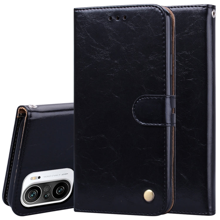 For Xiaomi Redmi K40 / K40 Pro Business Style Oil Wax Texture Horizontal Flip Leather Case with Holder & Card Slots & Wallet