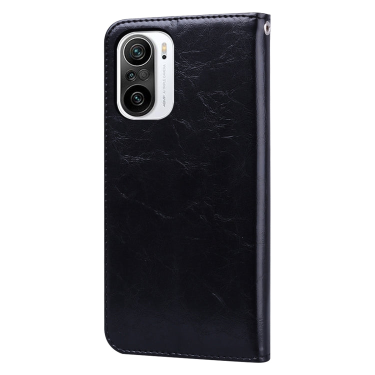For Xiaomi Redmi K40 / K40 Pro Business Style Oil Wax Texture Horizontal Flip Leather Case with Holder & Card Slots & Wallet