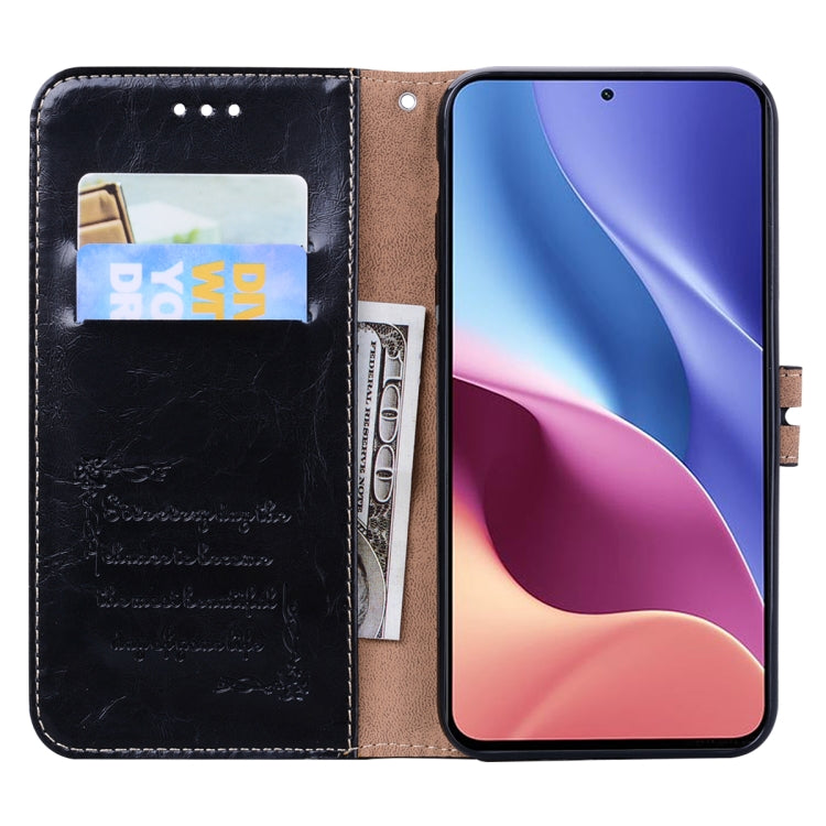 For Xiaomi Redmi K40 / K40 Pro Business Style Oil Wax Texture Horizontal Flip Leather Case with Holder & Card Slots & Wallet