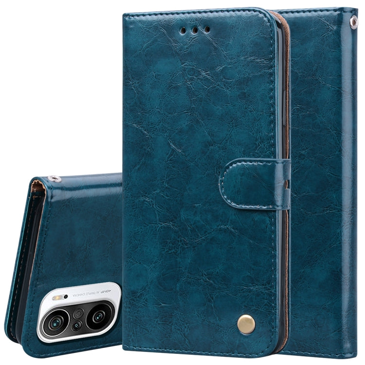 For Xiaomi Redmi K40 / K40 Pro Business Style Oil Wax Texture Horizontal Flip Leather Case with Holder & Card Slots & Wallet