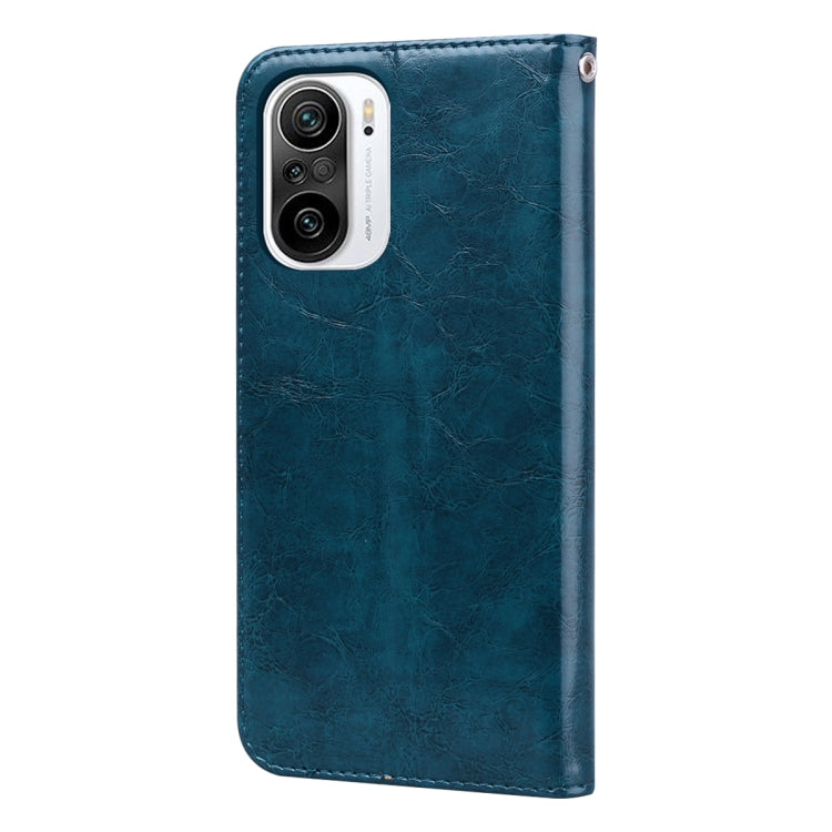 For Xiaomi Redmi K40 / K40 Pro Business Style Oil Wax Texture Horizontal Flip Leather Case with Holder & Card Slots & Wallet