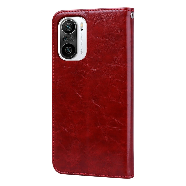 For Xiaomi Redmi K40 / K40 Pro Business Style Oil Wax Texture Horizontal Flip Leather Case with Holder & Card Slots & Wallet
