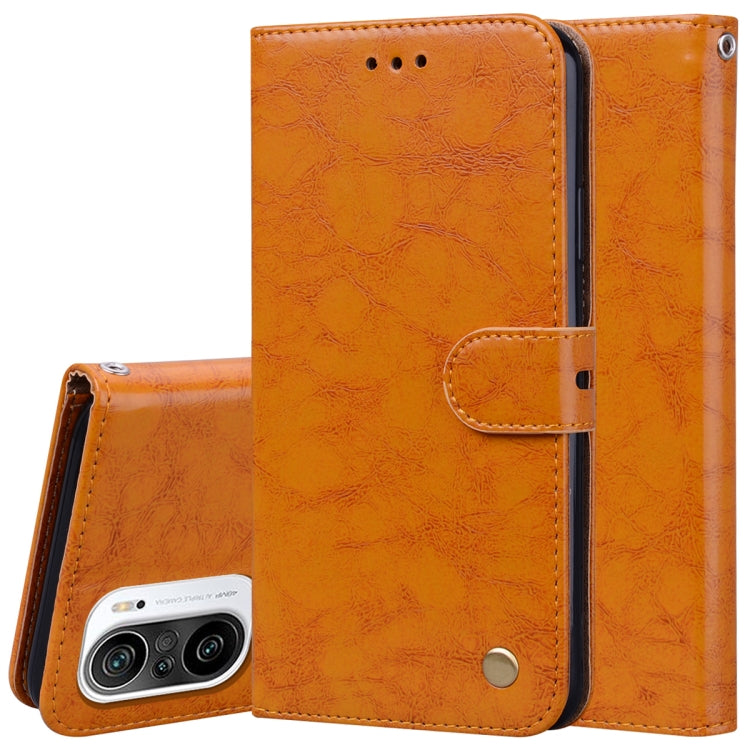 For Xiaomi Redmi K40 / K40 Pro Business Style Oil Wax Texture Horizontal Flip Leather Case with Holder & Card Slots & Wallet