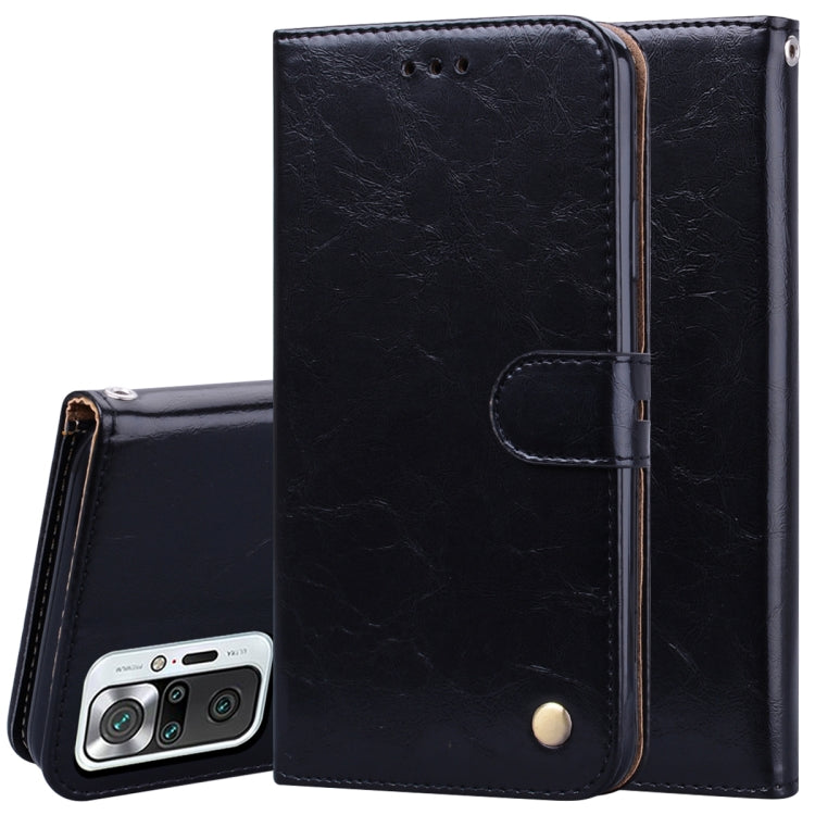 For Xiaomi Redmi Note 10 Pro Business Style Oil Wax Texture Horizontal Flip Leather Case with Holder & Card Slots & Wallet