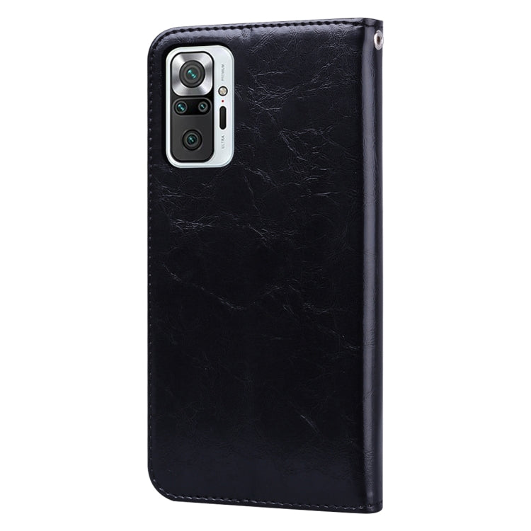 For Xiaomi Redmi Note 10 Pro Business Style Oil Wax Texture Horizontal Flip Leather Case with Holder & Card Slots & Wallet