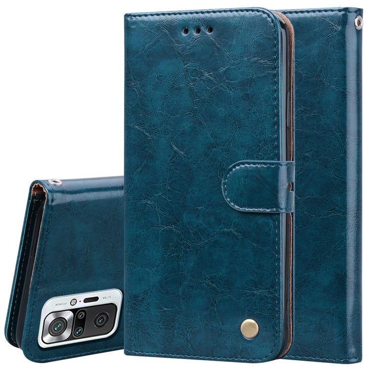 For Xiaomi Redmi Note 10 Pro Business Style Oil Wax Texture Horizontal Flip Leather Case with Holder & Card Slots & Wallet