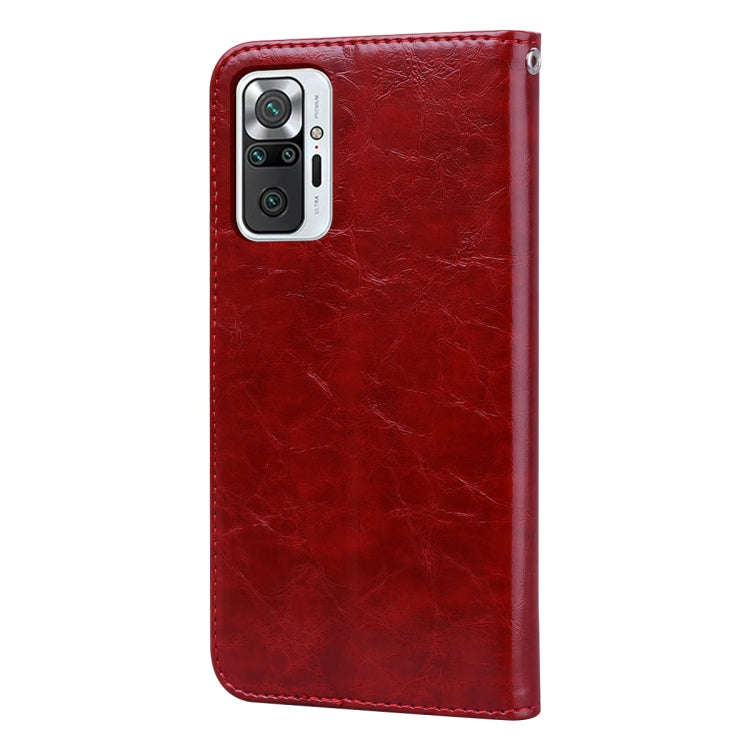 For Xiaomi Redmi Note 10 Pro Business Style Oil Wax Texture Horizontal Flip Leather Case with Holder & Card Slots & Wallet
