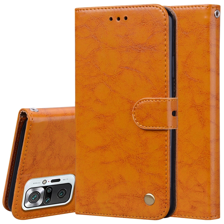 For Xiaomi Redmi Note 10 Pro Business Style Oil Wax Texture Horizontal Flip Leather Case with Holder & Card Slots & Wallet