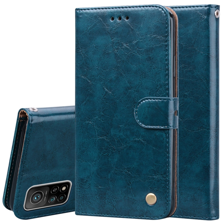 For Xiaomi Mi 10T Pro 5G Business Style Oil Wax Texture Horizontal Flip Leather Case with Holder & Card Slots & Wallet