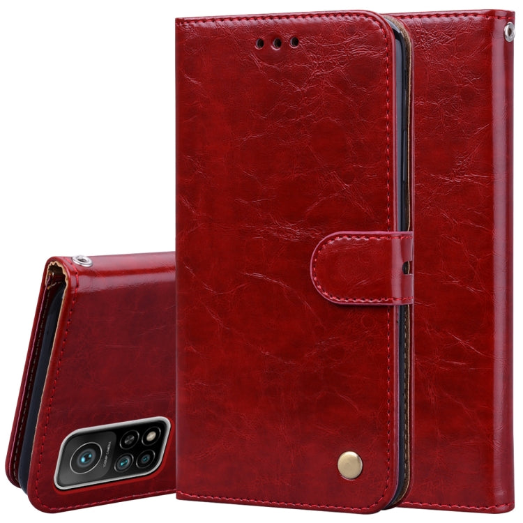 For Xiaomi Mi 10T Pro 5G Business Style Oil Wax Texture Horizontal Flip Leather Case with Holder & Card Slots & Wallet