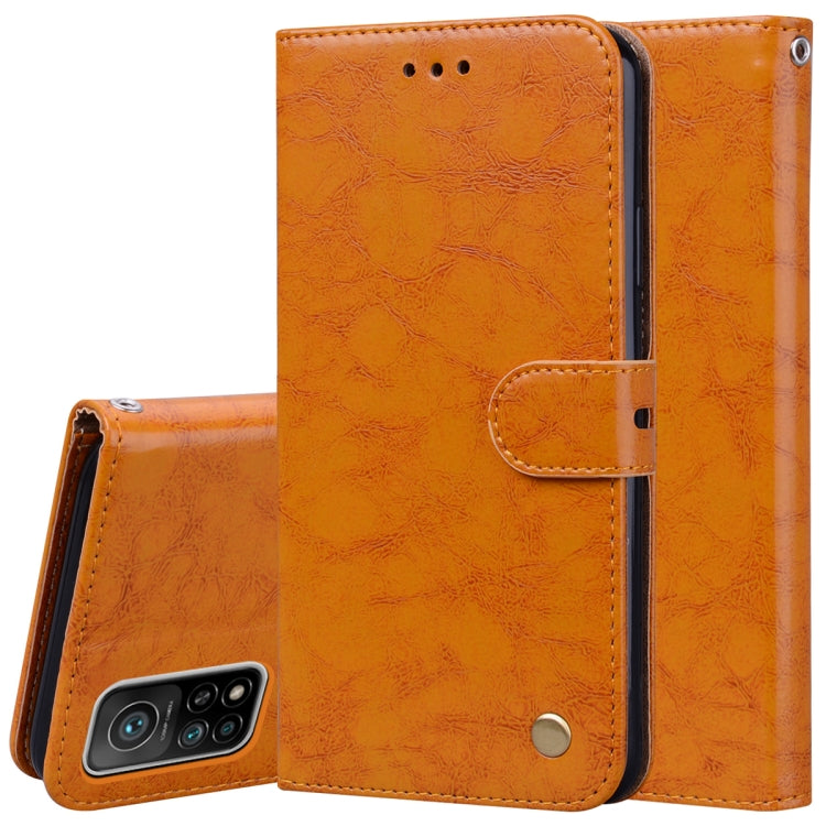 For Xiaomi Mi 10T Pro 5G Business Style Oil Wax Texture Horizontal Flip Leather Case with Holder & Card Slots & Wallet