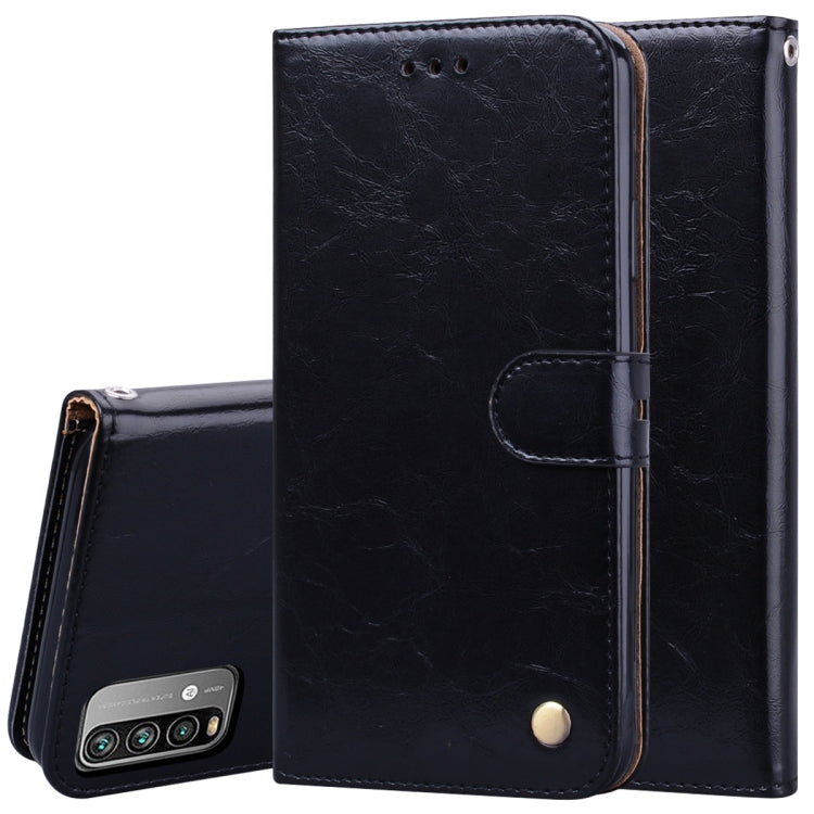 For Xiaomi Poco M3 Business Style Oil Wax Texture Horizontal Flip Leather Case with Holder & Card Slots & Wallet