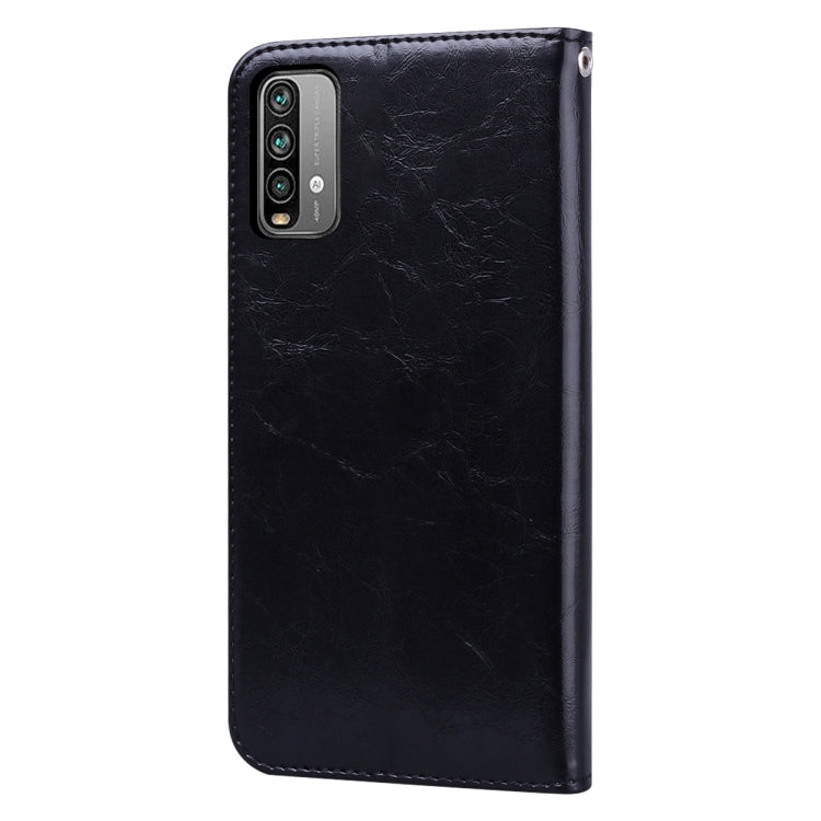 For Xiaomi Poco M3 Business Style Oil Wax Texture Horizontal Flip Leather Case with Holder & Card Slots & Wallet