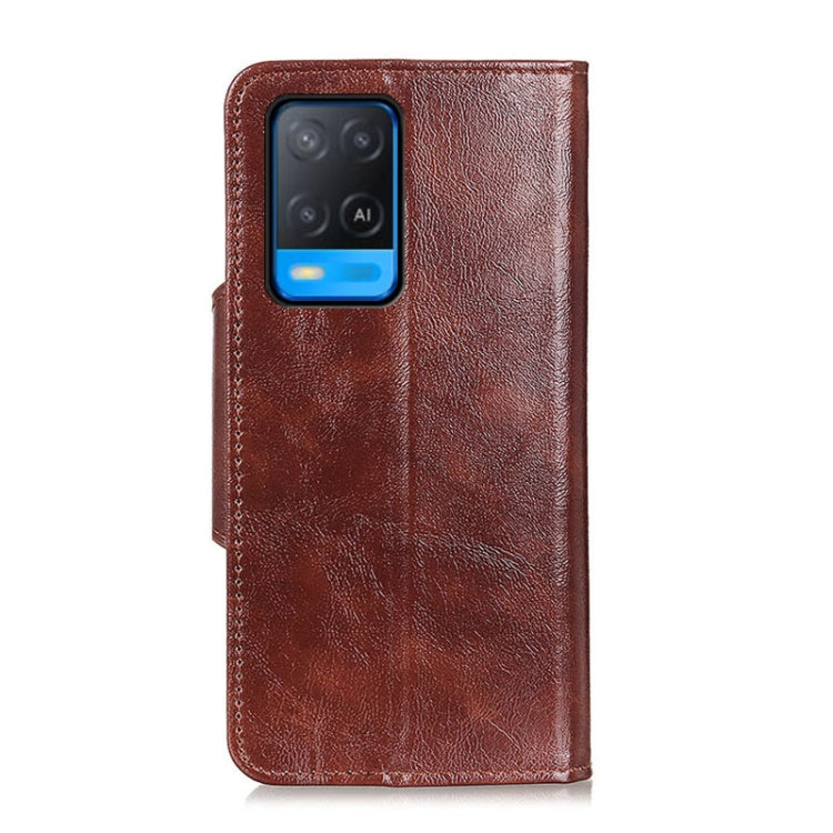 For OPPO A54 4G Crazy Horse Texture Magnetic Buckle Horizontal Flip Leather Case with Holder & 6-Card Slots & Wallet