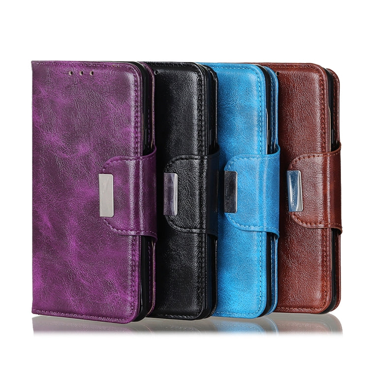 For Xiaomi Redmi Note 10 5G Crazy Horse Texture Magnetic Buckle Horizontal Flip Leather Case with Holder & 6-Card Slots & Wallet