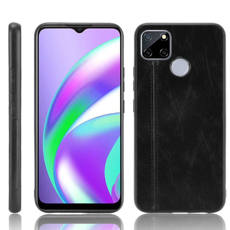 For OPPO Realme C12 / C25 / 7i Shockproof Sewing Cow Pattern Skin PC + PU + TPU Case