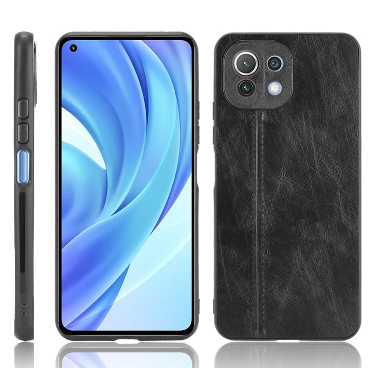 For Xiaomi Mi 11 Lite Shockproof Sewing Cow Pattern Skin PC + PU + TPU Case