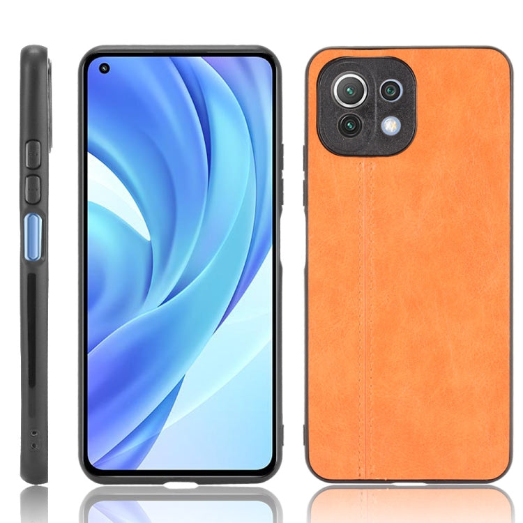 For Xiaomi Mi 11 Lite Shockproof Sewing Cow Pattern Skin PC + PU + TPU Case