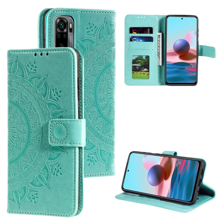For Xiaomi Redmi Note 10 5G Totem Flower Embossed Horizontal Flip TPU + PU Leather Case with Holder & Card Slots & Wallet